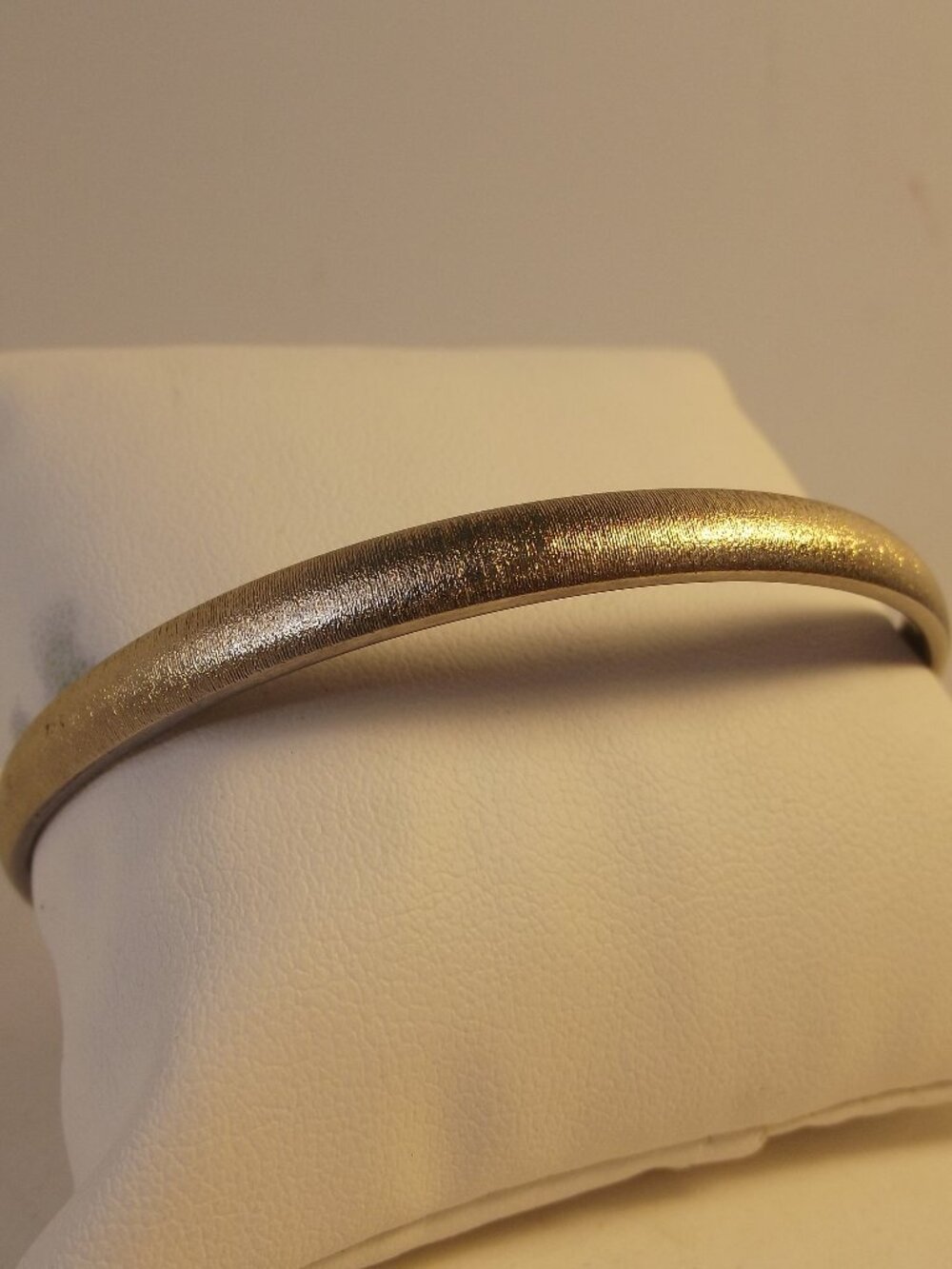 Vintage Monet Brushed Gold Tone Bangle Bracelet - 2.5 Diameter